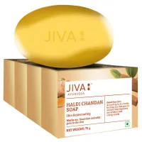 Мыло с куркумой, набор 4 штуки по 75 г, Джива Аюрведа; Haldi Chandan Soap 75gm (pack of 4), Jiva Ayurveda